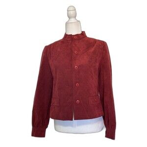 Esther Wolf Vintage Women Size 6 Maroon Ultra Suede Jacket Business Old Money